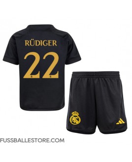 Günstige Real Madrid Antonio Rudiger #22 3rd trikot Kinder 2023-24 Kurzarm (+ Kurze Hosen)